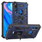 For Huawei Y9 Prime (2019) Shockproof TPU + PC Magnetic Protective Case with Holder(Blue)