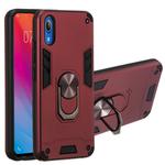 For vivo Y91c/Y93/Y91i/Y90(Indian Version) 2 in 1 Armour Series PC + TPU Protective Case with Ring Holder(Wine Red)