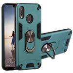 For Huawei P20 Lite / nova 3e 2 in 1 Armour Series PC + TPU Protective Case with Ring Holder(Green)