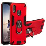 For Huawei P20 Lite / nova 3e 2 in 1 Armour Series PC + TPU Protective Case with Ring Holder(Red)