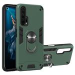 For Huawei Honor 20 / nova 5T 2 in 1 Armour Series PC + TPU Protective Case with Ring Holder(Green)