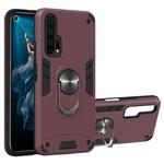For Huawei Honor 20 / nova 5T 2 in 1 Armour Series PC + TPU Protective Case with Ring Holder(Wine Red)