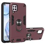 For Huawei nova 6 SE 2 in 1 Armour Series PC + TPU Protective Case with Ring Holder(Wine Red)