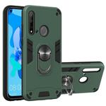 For Huawei P20 Lite (2019) / nova 5i 2 in 1 Armour Series PC + TPU Protective Case with Ring Holder(Green)