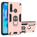 For Huawei P20 Lite (2019) / nova 5i 2 in 1 Armour Series PC + TPU Protective Case with Ring Holder(Rose Gold)