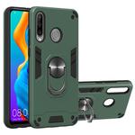 For Huawei P30 Lite / nova 4e 2 in 1 Armour Series PC + TPU Protective Case with Ring Holder(Green)