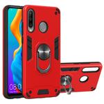 For Huawei P30 Lite / nova 4e 2 in 1 Armour Series PC + TPU Protective Case with Ring Holder(Red)