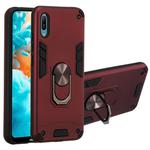 For Huawei Y6 Pro (2019) 2 in 1 Armour Series PC + TPU Protective Case with Ring Holder(Wine Red)