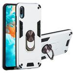 For Huawei Y6 Pro (2019) 2 in 1 Armour Series PC + TPU Protective Case with Ring Holder(Silver)