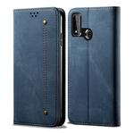 For Huawei P Smart(2020) Denim Texture Casual Style Horizontal Flip Leather Case with Holder & Card Slots & Wallet(Blue)