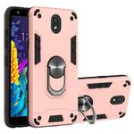 For LG K30 (2019) / X320 / Aristo 4 / Escape Plus 2 in 1 Armour Series PC + TPU Protective Case with Ring Holder(Rose Gold)