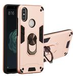 For Xiaomi Mi 6X / A2 2 in 1 Armour Series PC + TPU Protective Case with Ring Holder(Rose Gold)