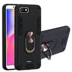 For Xiaomi Redmi 6A (Nonporous) 2 in 1 Armour Series PC + TPU Protective Case with Ring Holder(Black)