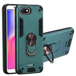 For Xiaomi Redmi 6A (Nonporous) 2 in 1 Armour Series PC + TPU Protective Case with Ring Holder(Dark Green)