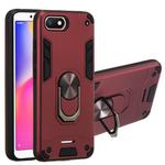 For Xiaomi Redmi 6A (Nonporous) 2 in 1 Armour Series PC + TPU Protective Case with Ring Holder(Wine Red)