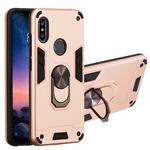 For Xiaomi Redmi Note 6 / Note 6 Pro 2 in 1 Armour Series PC + TPU Protective Case with Ring Holder(Rose Gold)