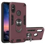 For Xiaomi Rdemi 6 Pro / Mi A2 Lite 2 in 1 Armour Series PC + TPU Protective Case with Ring Holder(Wine Red)