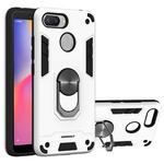 For Xiaomi Redmi 6 (Perforated) 2 in 1 Armour Series PC + TPU Protective Case with Ring Holder(Silver)