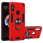 For Xiaomi Rdemi Note 5 Pro / Note 5 2 in 1 Armour Series PC + TPU Protective Case with Ring Holder(Red)