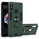 For Xiaomi Rdemi Note 5 Pro / Note 5 2 in 1 Armour Series PC + TPU Protective Case with Ring Holder(Dark Green)
