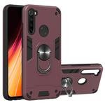 For Xiaomi Rdemi Note 8 2 in 1 Armour Series PC + TPU Protective Case with Ring Holder(Wine Red)