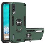 For Xiaomi Mi CC9e / A3 2 in 1 Armour Series PC + TPU Protective Case with Ring Holder(Dark Green)