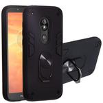 For Motorola E5 Play / E5 (US Version) 2 in 1 Armour Series PC + TPU Protective Case with Ring Holder(Black)
