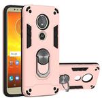 For Motorola Moto E5(EU Version) / G6 Play 2 in 1 Armour Series PC + TPU Protective Case with Ring Holder(Rose Gold)