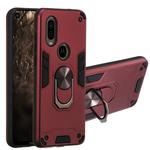 For Motorola Moto P40 2 in 1 Armour Series PC + TPU Protective Case with Ring Holder(Wine Red)