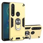 For Motorola Moto G8 Plus 2 in 1 Armour Series PC + TPU Protective Case with Ring Holder(Gold)