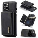 For iPhone 15 DG.MING M1 Series 3-Fold Multi Card Wallet Leather Phone Case(Black)