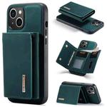 For iPhone 15 DG.MING M1 Series 3-Fold Multi Card Wallet Leather Phone Case(Green)