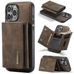 For iPhone 16 Pro Max DG.MING M1 Series 3-Fold Multi Card Wallet Leather Phone Case(Coffee)