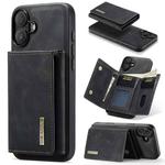 For iPhone 16 Plus DG.MING M1 Series 3-Fold Multi Card Wallet Leather Phone Case(Black)