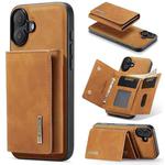 For iPhone 16 Plus DG.MING M1 Series 3-Fold Multi Card Wallet Leather Phone Case(Brown)