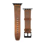 For Apple Watch Ultra 49mm Retro Texture Leather Watch Band(Brown)