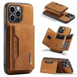 For iPhone 15 Pro Max DG.MING M2 Series 3-Fold Card Bag Wallet Leather Phone Case(Brown)