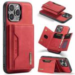 For iPhone 16 Pro DG.MING M2 Series 3-Fold Card Bag Wallet Leather Phone Case(Red)