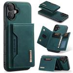 For iPhone 16 Plus DG.MING M2 Series 3-Fold Card Bag Wallet Leather Phone Case(Green)