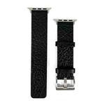 For Apple Watch 9 45mm Buffalo Leather Watch Band(Black)