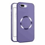 For iPhone 8 Plus / 7 Plus CD Texture MagSafe Frosted Translucent Phone Case(Dark Purple)