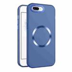 For iPhone 8 Plus / 7 Plus CD Texture MagSafe Frosted Translucent Phone Case(Royal Blue)
