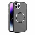 For iPhone 11 Pro Max CD Texture MagSafe Frosted Translucent Phone Case(Black)