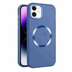 For iPhone 11 CD Texture MagSafe Frosted Translucent Phone Case(Royal Blue)