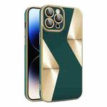 For iPhone 11 Pro S-shaped CD Pattern Electroplated TPU Phone Case with Lens Film(Green)