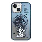 For iPhone 14 Aurora Series Painted Pattern Phone Case(Black Wolf)