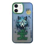 For iPhone 12 Aurora Series Painted Pattern Phone Case(Wolf)