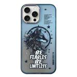For iPhone 15 Pro Aurora Series Painted Pattern Phone Case(Black Wolf)