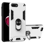 For iPhone 8 Plus / 7 Plus 2 in 1 Armour Series PC + TPU Protective Case with Ring Holder(Silver)