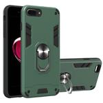 For iPhone 8 Plus / 7 Plus 2 in 1 Armour Series PC + TPU Protective Case with Ring Holder(Dark Green)
